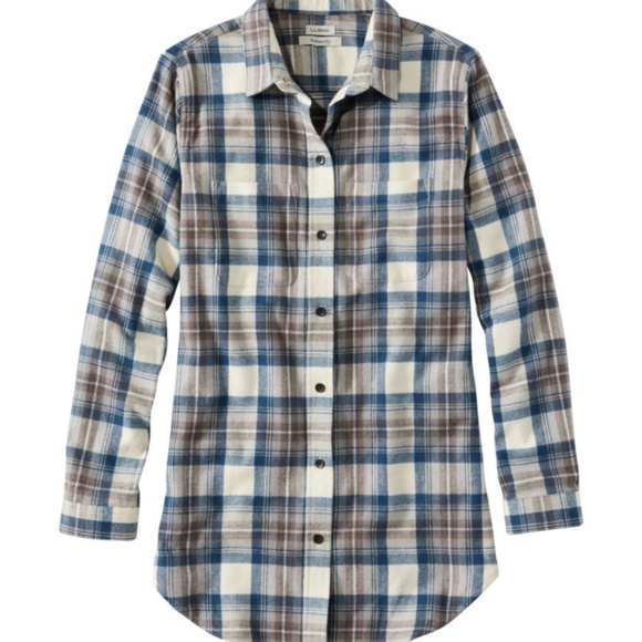 LL Bean scotch plaid flannel tunic - Picture 2 of 13